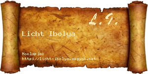 Licht Ibolya névjegykártya
